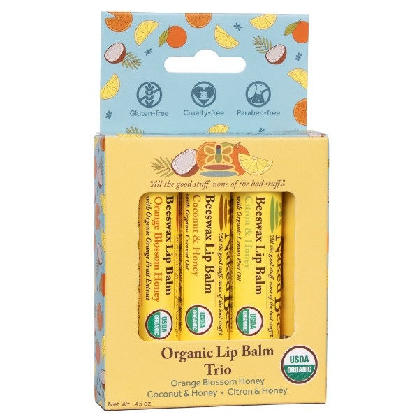 Naked Bee 3 Pack Lip Balm Gift Set