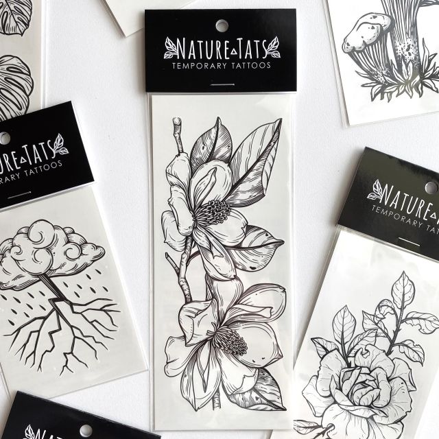 Magnolia Flower Temporary Tattoo