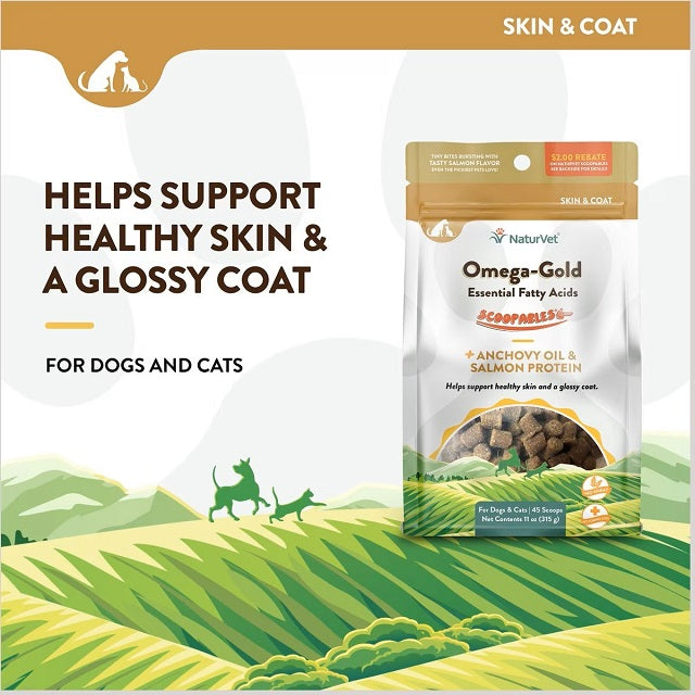 NaturVet Scoopables Omega-Gold Dog & Cat Supplement 11-oz