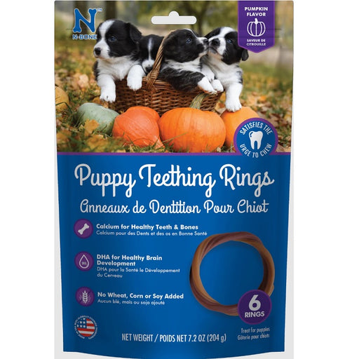 N-Bone® Puppy Teething Rings Pumpkin Flavor - Pack of 6