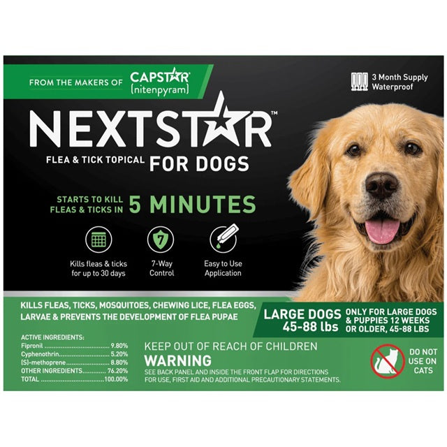 NEXTSTAR™ Flea & Tick Topical for Large Dogs 45-88 lbs, 3 Pack