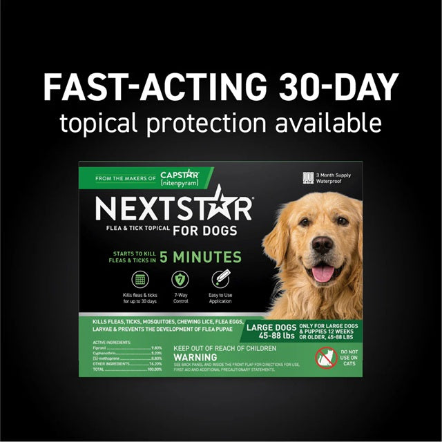 NEXTSTAR™ Flea & Tick Topical for Large Dogs 45-88 lbs, 3 Pack