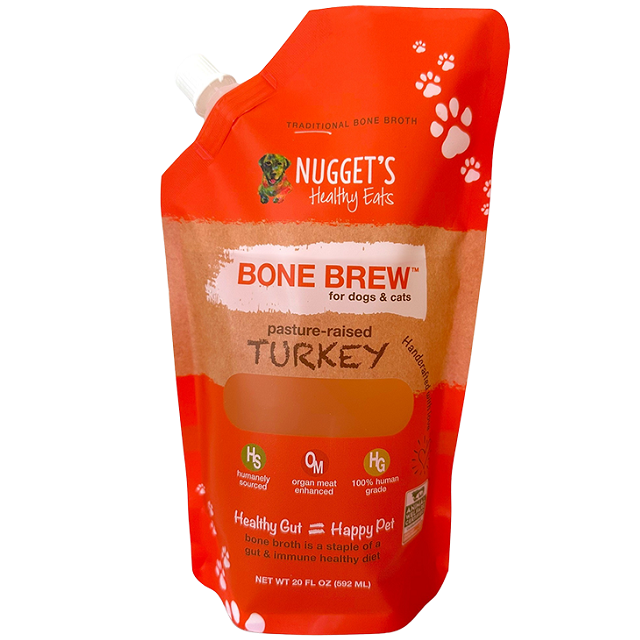 Nugget's Healthy Eats Frozen Bone Brew - Pasture-Raised Turkey, 20 oz. Pouch