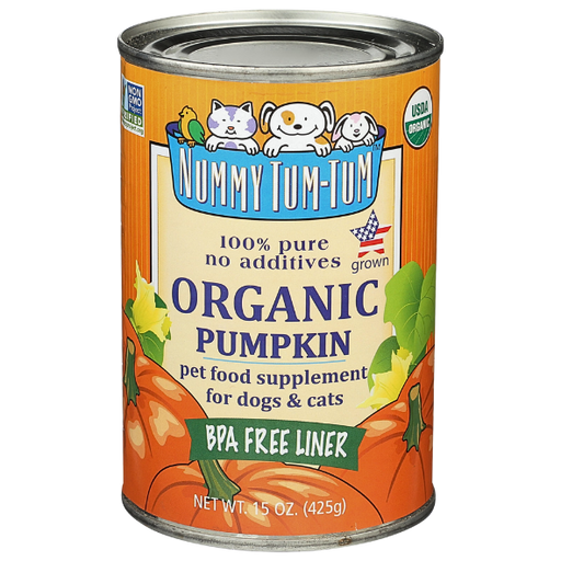 Nummy Tum Tum Organic Pumpkin for Pets- Case of 12, 15 oz. Cans