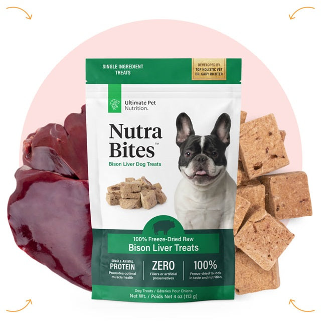 Nutra Bites Freeze-Dried Bison Liver Dog Treats 4-oz.