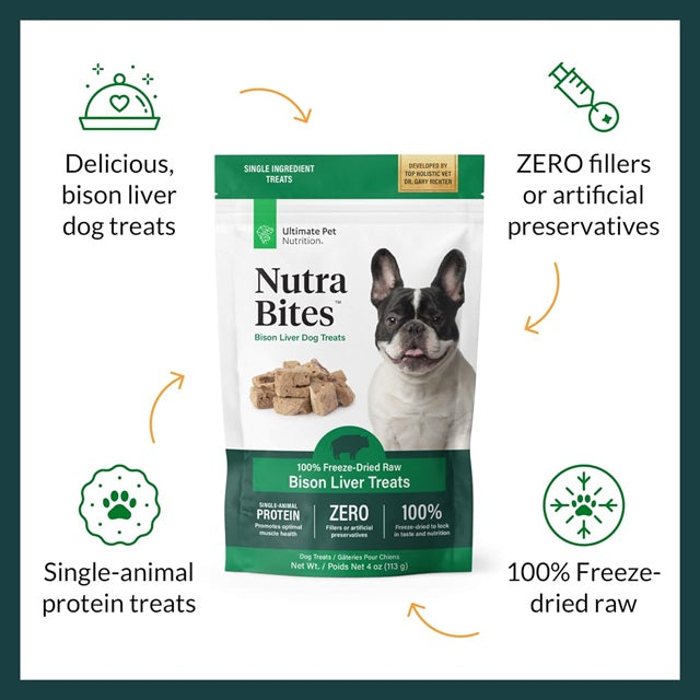 Nutra Bites Freeze-Dried Bison Liver Dog Treats 4-oz.