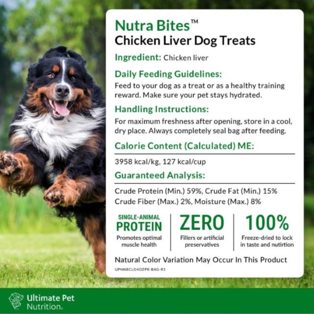 Nutra Bites Freeze-Dried Chicken Liver Dog Treats 4-oz.