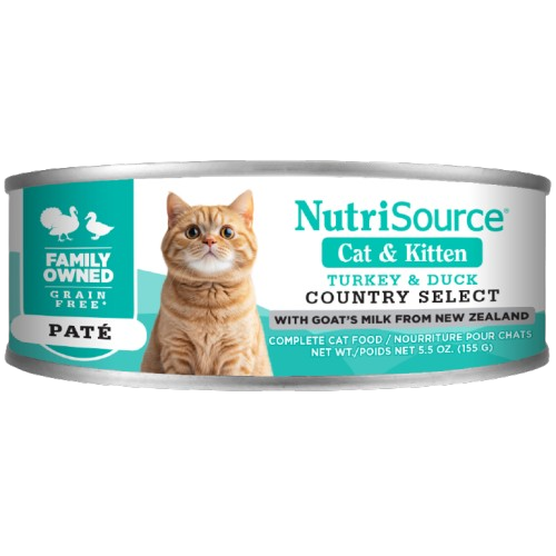 Nutrisource Grain Free Turkey & Duck Country Select Cat & Kitten Food 5.5oz Can