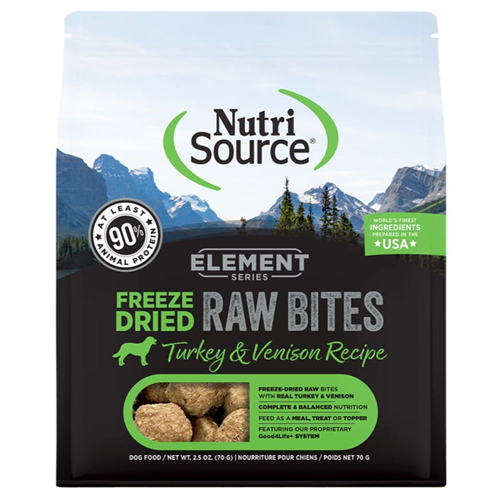 NutriSource Element Series Freeze-Dried Raw Bites Turkey & Venison Recipe for Dogs