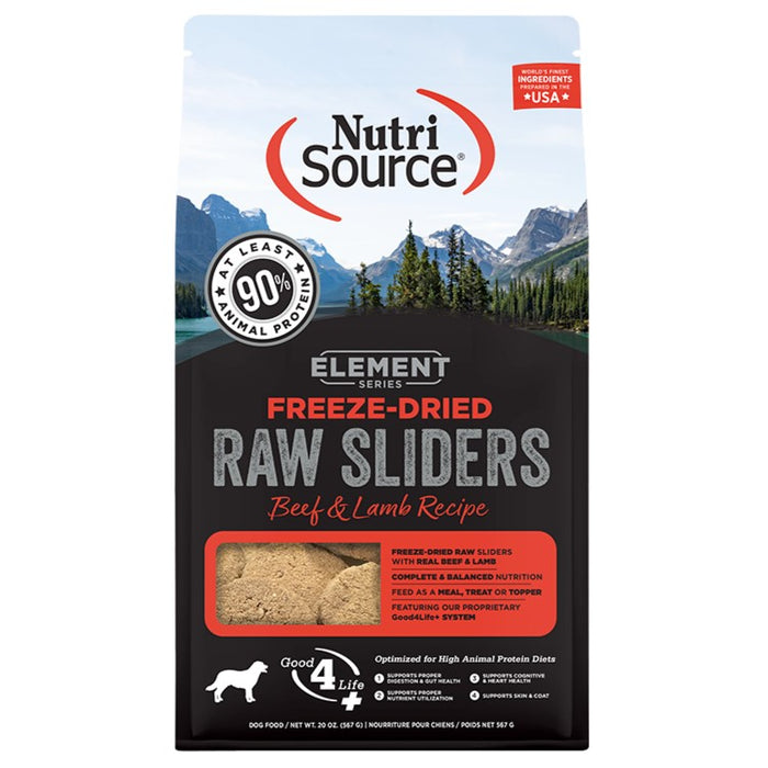 NutriSource Element Series Freeze-Dried Raw Sliders Beef & Lamb Recipe for Dogs