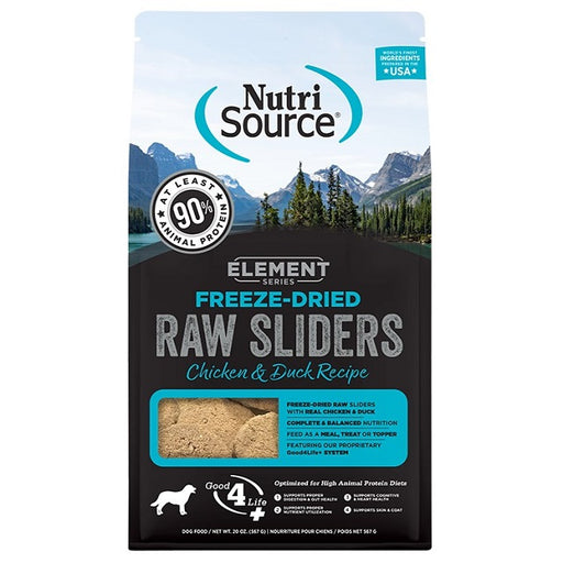NutriSource Element Series Freeze-Dried Raw Sliders Chicken & Duck Recipe for Dogs