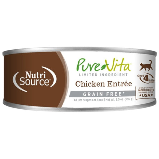 Pure Vita Limited Ingredient Chicken Entrée Grain Free Canned Cat Food, 5.5-oz Can