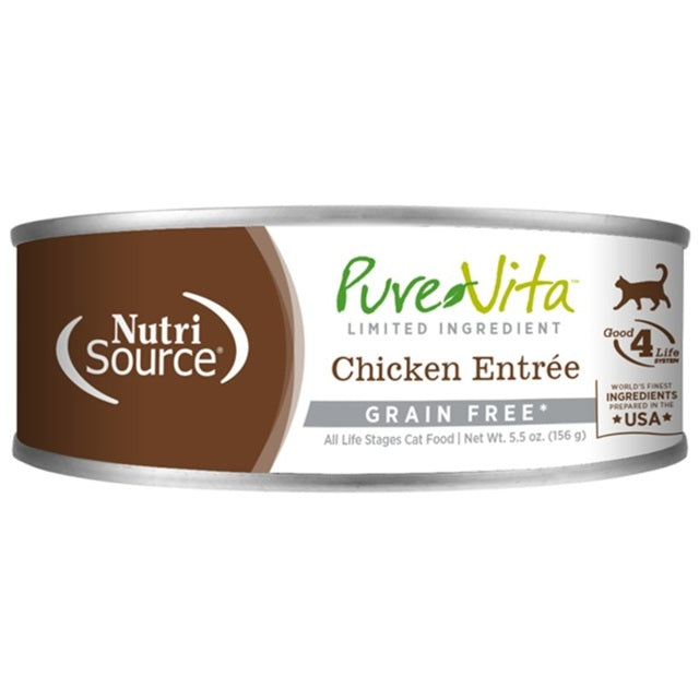 Pure Vita Limited Ingredient Chicken Entrée Grain Free Canned Cat Food, 5.5-oz Can