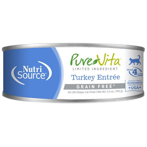 Pure Vita Limited Ingredient Turkey Entrée Grain Free Canned Cat Food 5.5-oz Can