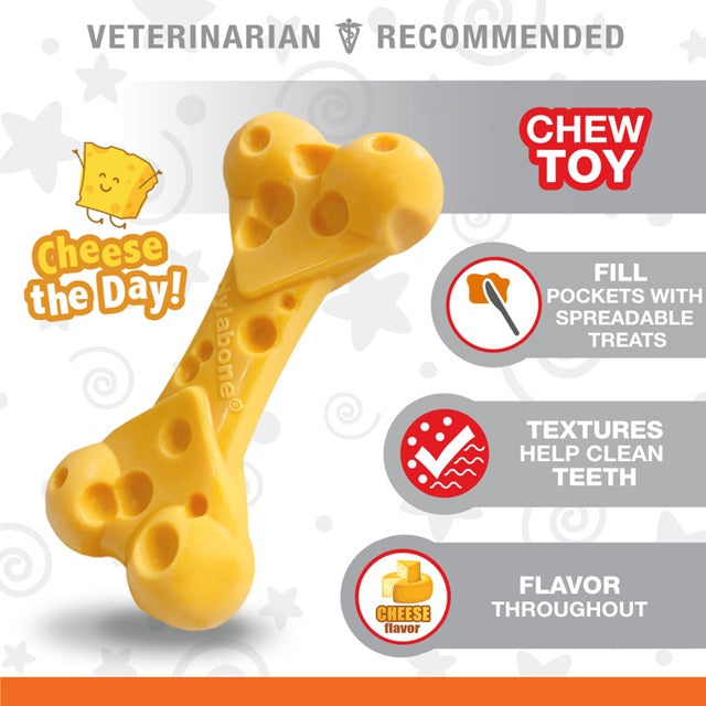 Nylabone Power Chew Cheese Dog Toy, Medium/Wolf