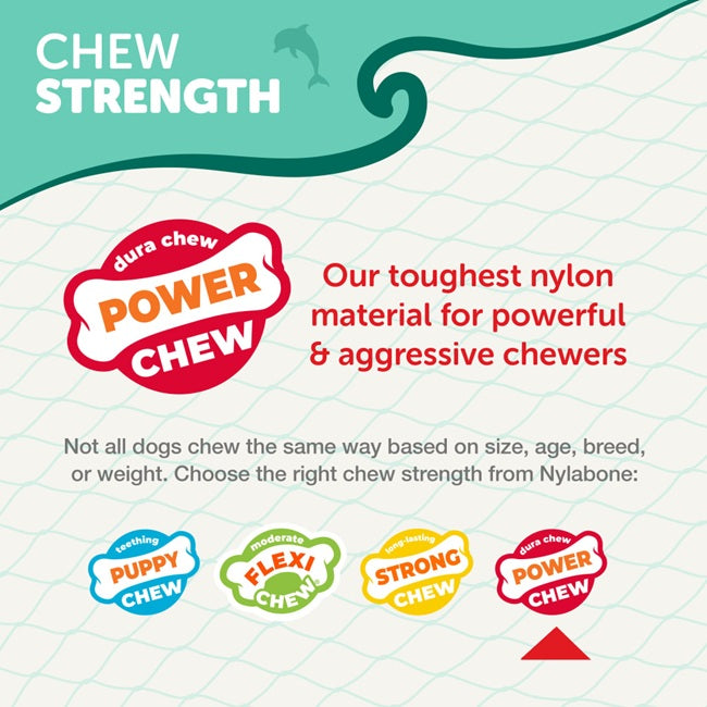 Nylabone Power Chew Love our Oceans Frenzy Bone Dog Chew Toy