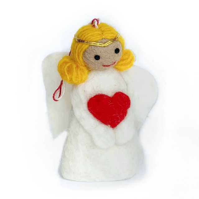 Angel Heart Felt Wool Ornament
