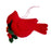Cardinal with Holly Ornament Felt Wool Ornament