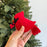 Cardinal with Holly Ornament Felt Wool Ornament
