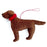Brown Dog with Bell Felt Wool Ornament