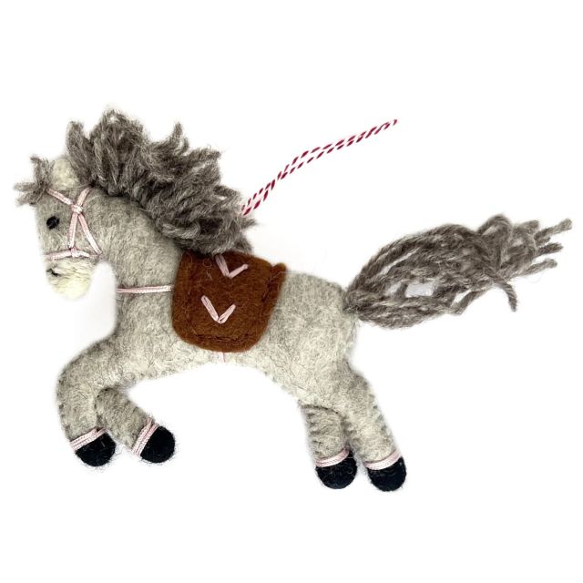 Prancing Pony Felt Wool Ornament