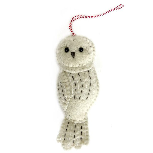 Snowy Owl Felt Wool Ornament