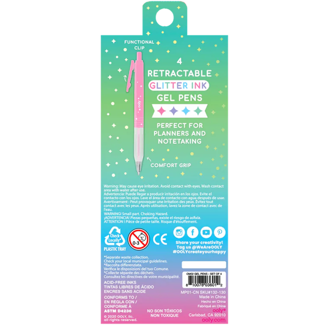Oh My Glitter! Retractable Gel Pens - Set of 4