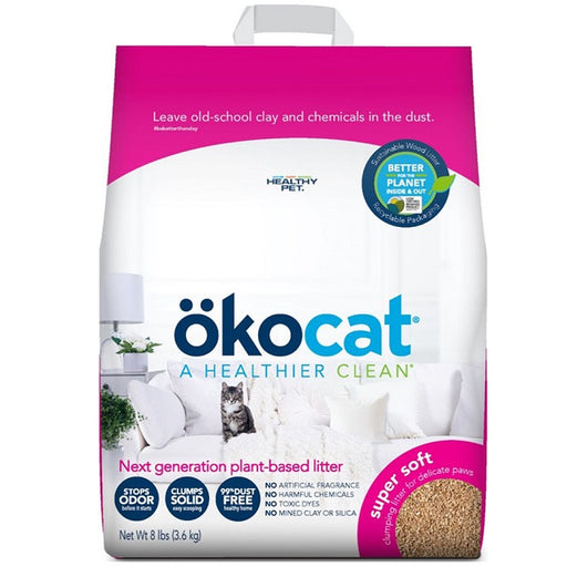 Okocat Super Soft Clumping Wood Cat Litter 8-lbs