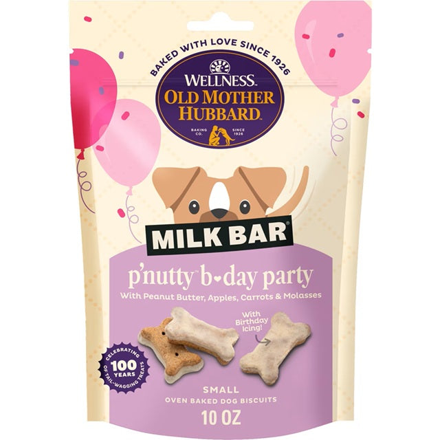 Old Mother Hubbard Milk Bar P'Nutty B-Day Party Peanut Butter Biscuits Dog Treats 10 oz.