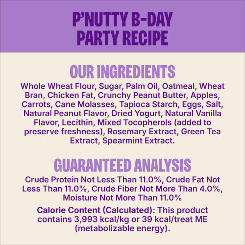 Old Mother Hubbard Milk Bar P'Nutty B-Day Party Peanut Butter Biscuits Dog Treats 10 oz.