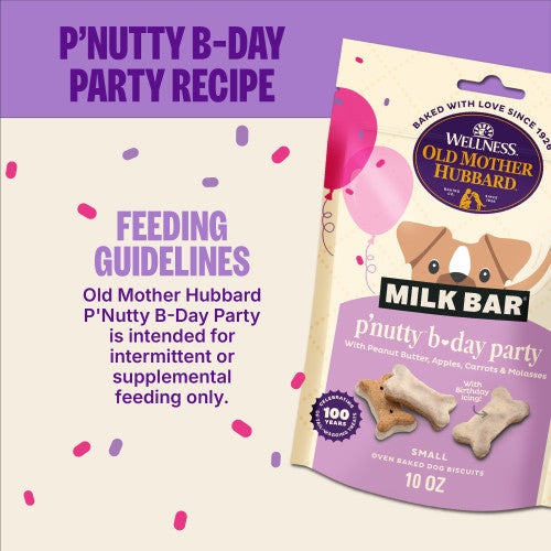 Old Mother Hubbard Milk Bar P'Nutty B-Day Party Peanut Butter Biscuits Dog Treats 10 oz.
