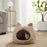 Meow Hut Fur Pet Bed, Wheat