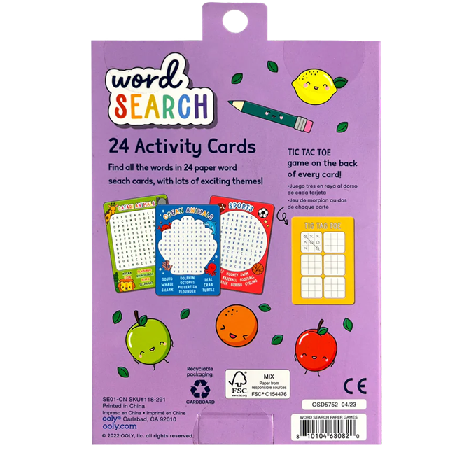 Ooly Word Search Activity Cards for Kids, Set of 24