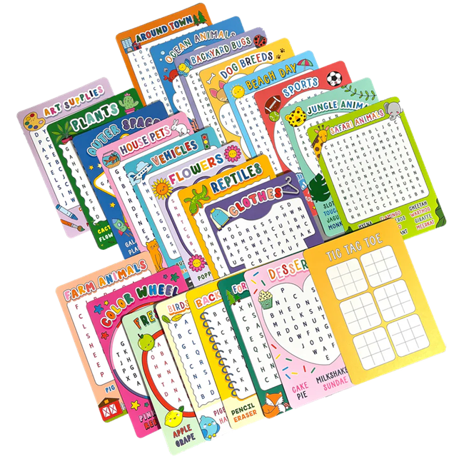 Ooly Word Search Activity Cards for Kids, Set of 24