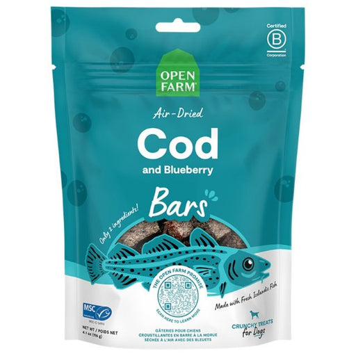Open Farm Icelandic Air-Dried Cod & Blueberry Dog Treat Bars 4.1oz