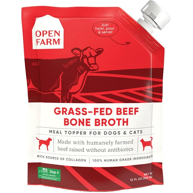 Open Farm Grass-Fed Beef Bone Broth for Dogs & Cats 12 oz
