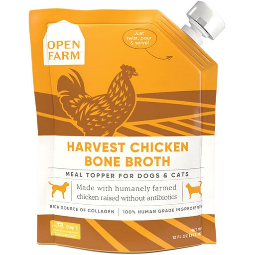 Open Farm Harvest Chicken Bone Broth for Dogs & Cats 12 oz