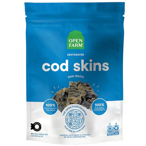 Open Farm Dehydrated Cod Skins Dog Treats 2.25 oz