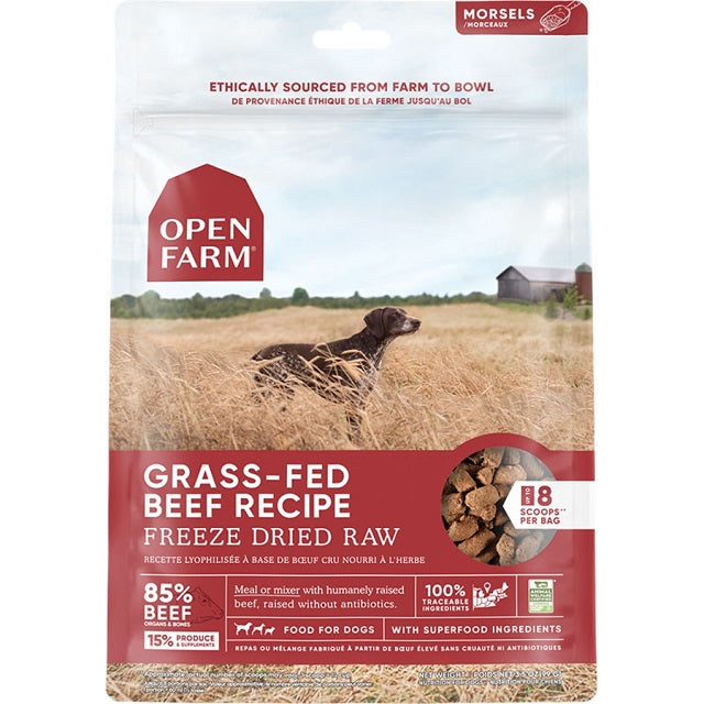 Open Farm Grass-Fed Beef Freeze Dried Raw Morsels Dog Food