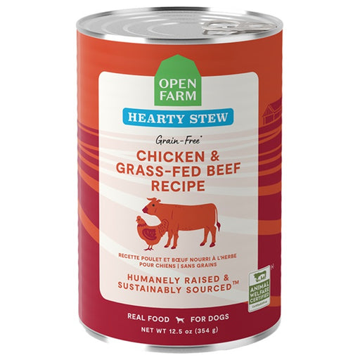 Open Farm Chicken & Grass-Fed Beef Hearty Stew Wet Dog Food 12.5-oz Can