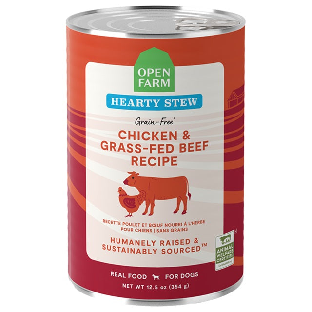 Open Farm Chicken & Grass-Fed Beef Hearty Stew Wet Dog Food 12.5-oz Can