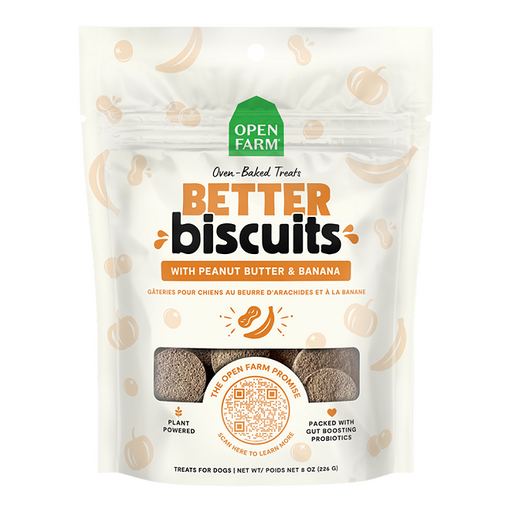 Open Farm Better Biscuits With Peanut Butter & Banana Recipe, 8 oz.