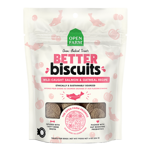 Open Farm Better Biscuits Wild-Caught Salmon & Oatmeal Recipe, 8 oz.