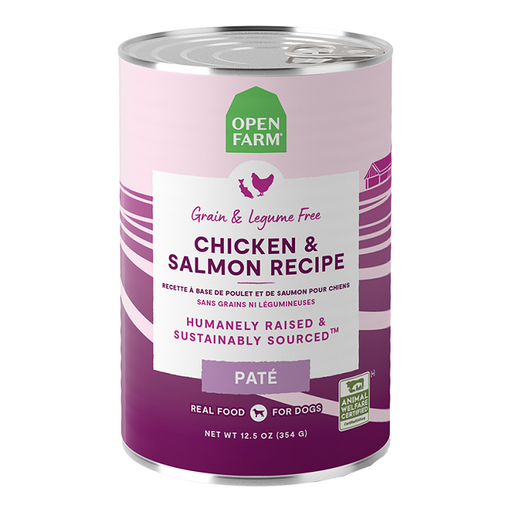 Open Farm Chicken & Salmon Pate for Dogs, Case of 12, 12.5 oz Cans