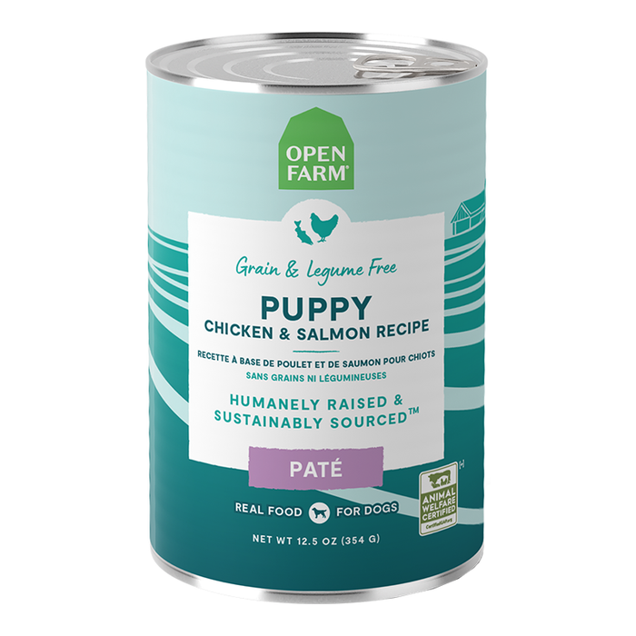 Open Farm Chicken & Salmon Pate for Puppies, Case of 12, 12.5 oz Cans