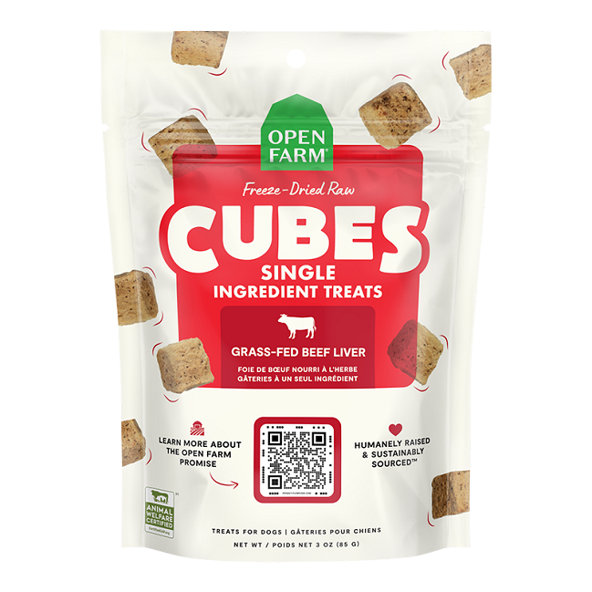 Open Farm Freeze Dried Raw Beef Liver Cubes Treats for Dogs,  3 oz.