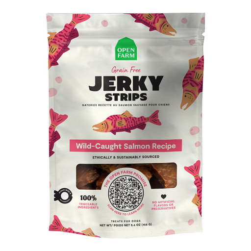 Open Farm Grain-Free Wild-Caught Salmon Jerky Strips, 5.6oz