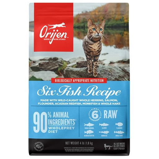 ORIJEN Six Fish Recipe Grain-Free Dry Cat Food 4-lb