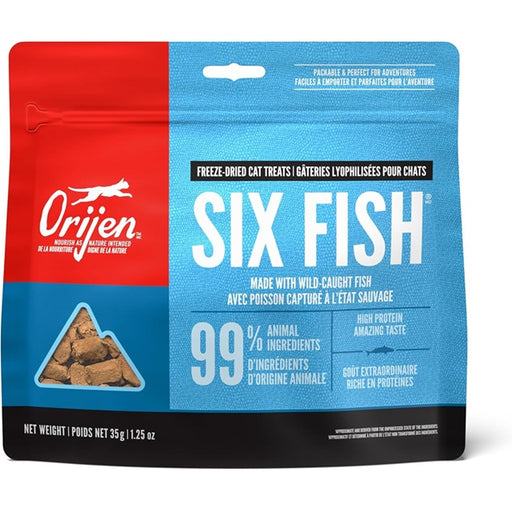 ORIJEN Six Fish Grain-Free Freeze Dried Cat Treats 1.25 oz.