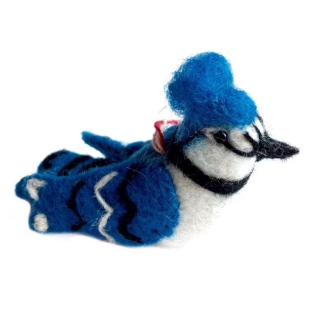 Blue Jay Felt Wool Ornament